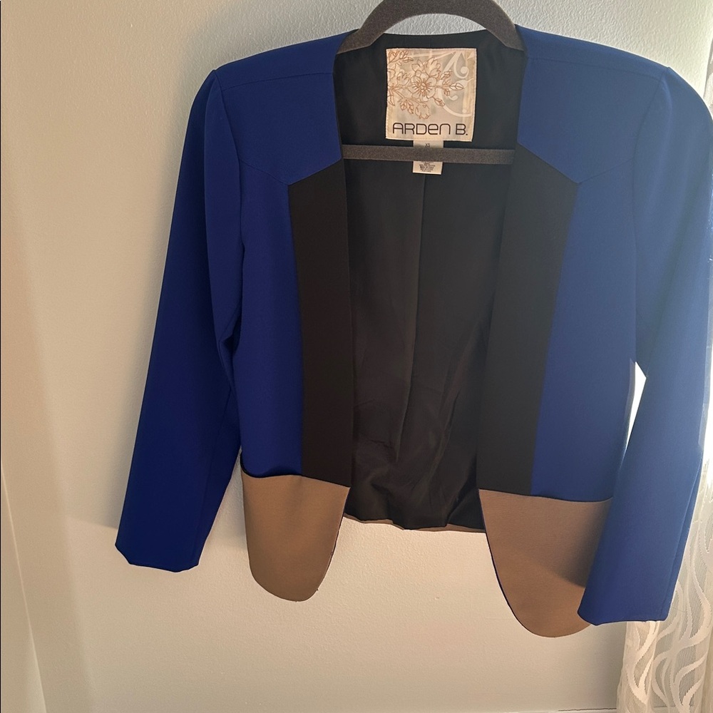 Arden B Royal Blue and Tan Jacket